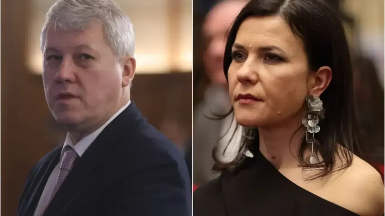 Cătălin Predoiu și Cristina Chiriac, într-un fotocolaj din imagini de arhivă